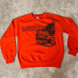Gildan Orange Blackwater Falls West Virginia Crewneck Sweatshirt